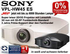 Sony VPL-HW45ES - FullHD 3D Beamer - HEIM­KI­NO-Aktuell Edition - Schwarz